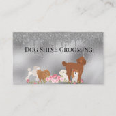 Silver Dog Grooming Glitzer Pet Services Visitenkarte (Vorderseite)