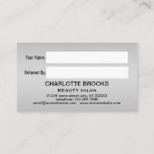 Silver Dog Paw auf schwarzem Hintergrund Empfehlungskarte (Rückseite)