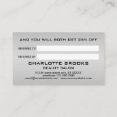 Silver Dog Paw auf schwarzem Hintergrund Empfehlungskarte (Rückseite)