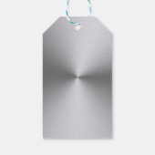 Silver Dog Paw auf schwarzem Hintergrund Geschenkanhänger (Rückseite)