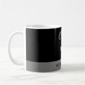 Silver Dog Paw auf schwarzem Hintergrund Kaffeetasse (Links)