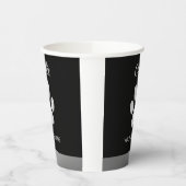 Silver Dog Paw auf schwarzem Hintergrund Pappbecher (Links)