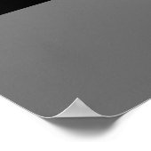 Silver Dog Paw auf schwarzem Hintergrund Poster (Ecke)