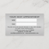 Silver Dog Paw auf schwarzem Hintergrund Terminkarte (Rückseite)