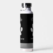Silver Dog Paw auf schwarzem Hintergrund Trinkflasche (Rechts)