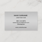 Silver Dog Paw auf schwarzem Hintergrund Visitenkarte (Rückseite)