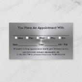 Silver Dog Paw auf schwarzem Pet Grooming Service Terminkarte (Rückseite)