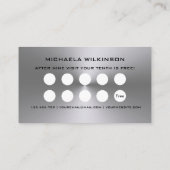 Silver Dog Paw auf schwarzem Pet Grooming Service Treuekarte (Rückseite)