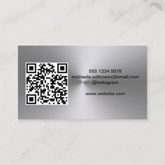 Silver Dog Paw auf schwarzem Pet Grooming Service Visitenkarte (Rückseite)