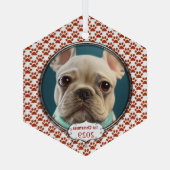 Silver Dog Paws mein erstes Weihnachtsgeschenk Fot Ornament Aus Glas (Rückseite)