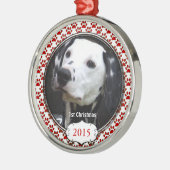 Silver Dog Paws mein erstes Weihnachtsgeschenk Fot Silbernes Ornament (Links)