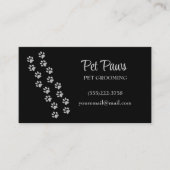 Silver Dog Paws Muster Pet Grooming Service Visitenkarte (Vorderseite)