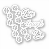 Silver Dog Paws Schwarzer Hintergrund Print Patter Aufkleber (Vorderseite)