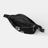 Silver Dog Paws Schwarzer Hintergrund Print Patter Bauchtasche (Offen)