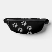 Silver Dog Paws Schwarzer Hintergrund Print Patter Bauchtasche (Ablage )