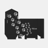 Silver Dog Paws Schwarzer Hintergrund Print Patter Geschenkschachtel (Ungefaltet)