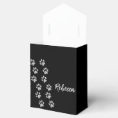 Silver Dog Paws Schwarzer Hintergrund Print Patter Geschenkschachtel (Geöffnet)