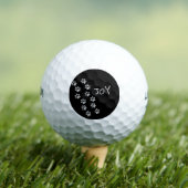 Silver Dog Paws Schwarzer Hintergrund Print Patter Golfball (Insitu T-Shirt)