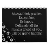 Silver Dog Paws Schwarzer Hintergrund Print Patter Kalender (Titelbild)