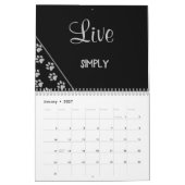 Silver Dog Paws Schwarzer Hintergrund Print Patter Kalender (Jan 2027)