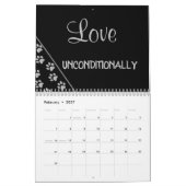 Silver Dog Paws Schwarzer Hintergrund Print Patter Kalender (Feb 2027)