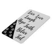 Silver Dog Paws Schwarzer Hintergrund Print Patter Magnet (Linke Seite)