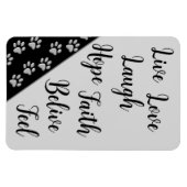 Silver Dog Paws Schwarzer Hintergrund Print Patter Magnet (Horizontal)