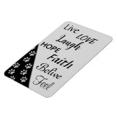 Silver Dog Paws Schwarzer Hintergrund Print Patter Magnet (Linke Seite)