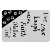 Silver Dog Paws Schwarzer Hintergrund Print Patter Magnet (Horizontal)