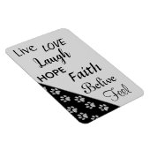 Silver Dog Paws Schwarzer Hintergrund Print Patter Magnet (Rechte Seite)