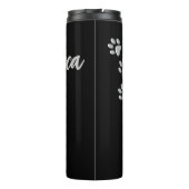 Silver Dog Paws Schwarzer Hintergrund Print Patter Thermosbecher (Rückseite)