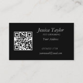 Silver Dog Paws Schwarzer Hintergrund Print Patter Visitenkarte (Rückseite)