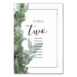 Silver Dollar Eucalyptus Wedding Guest Names Tischnummer