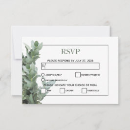 Silver Dollar Eucalyptus Wedding RSVP Cards