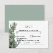 Silver Dollar Eucalyptus Wedding RSVP Cards Karte (Vorne/Hinten)