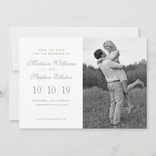 Silver Dollar Eukalyptus & Branches - Rett des Dat Save The Date (Vorderseite)