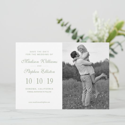 Silver Dollar Eukalyptus & Branches - Rett des Dat Save The Date (Stehend Vorderseite)