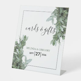 Silver Dollar Eukalyptus Wedding Cards & Gifts Sockelschild