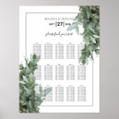 Silver Dollar Eukalyptus Wedding Chart Poster (Vorne)