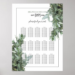 Silver Dollar Eukalyptus Wedding Chart Poster