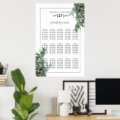 Silver Dollar Eukalyptus Wedding Chart Poster (Heimbüro)