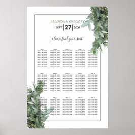Silver Dollar Eukalyptus Wedding Chart Poster