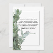 Silver Dollar Eukalyptus Wedding Dankeschön Karte (Vorderseite)