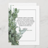 Silver Dollar Eukalyptus Wedding Dankeschön Karte (Vorne/Hinten)