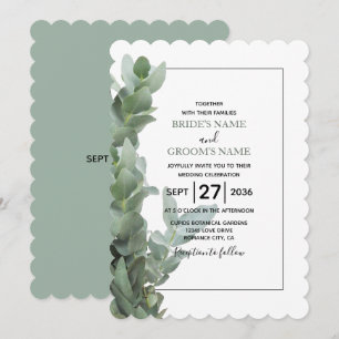 Silver Dollar Eukalyptus Wedding Einladungen