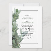 Silver Dollar Eukalyptus Wedding Einladungen (Vorderseite)