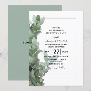 Silver Dollar Eukalyptus Wedding Einladungen
