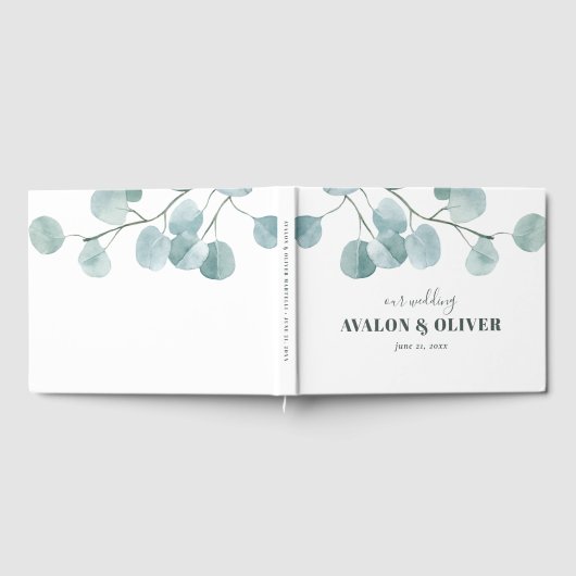 Silver Dollar Eukalyptus Wedding Gästebuch (Voll)