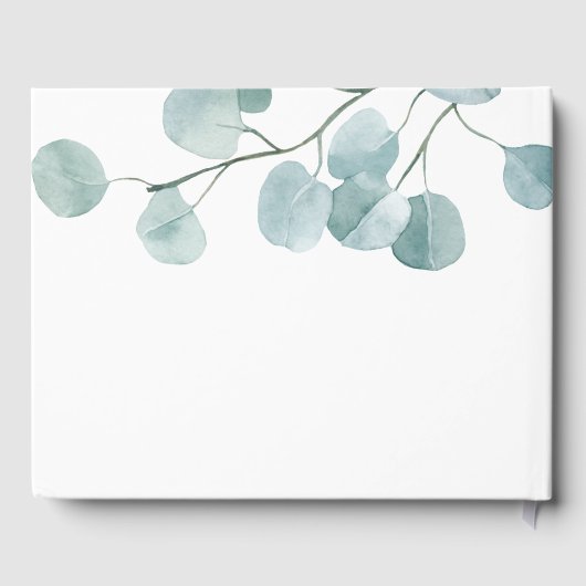 Silver Dollar Eukalyptus Wedding Gästebuch (Rückseite)