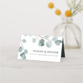 Silver Dollar Eukalyptus Wedding Platzkarte (Rückseite)